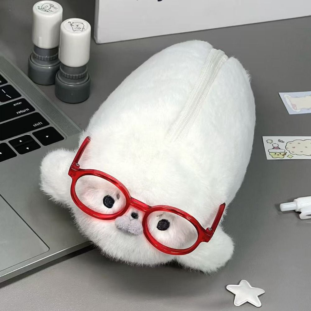 Aesthetic Large Pencil Case Pouch - Kotak Pensil Boneka Anjing Laut Lucu