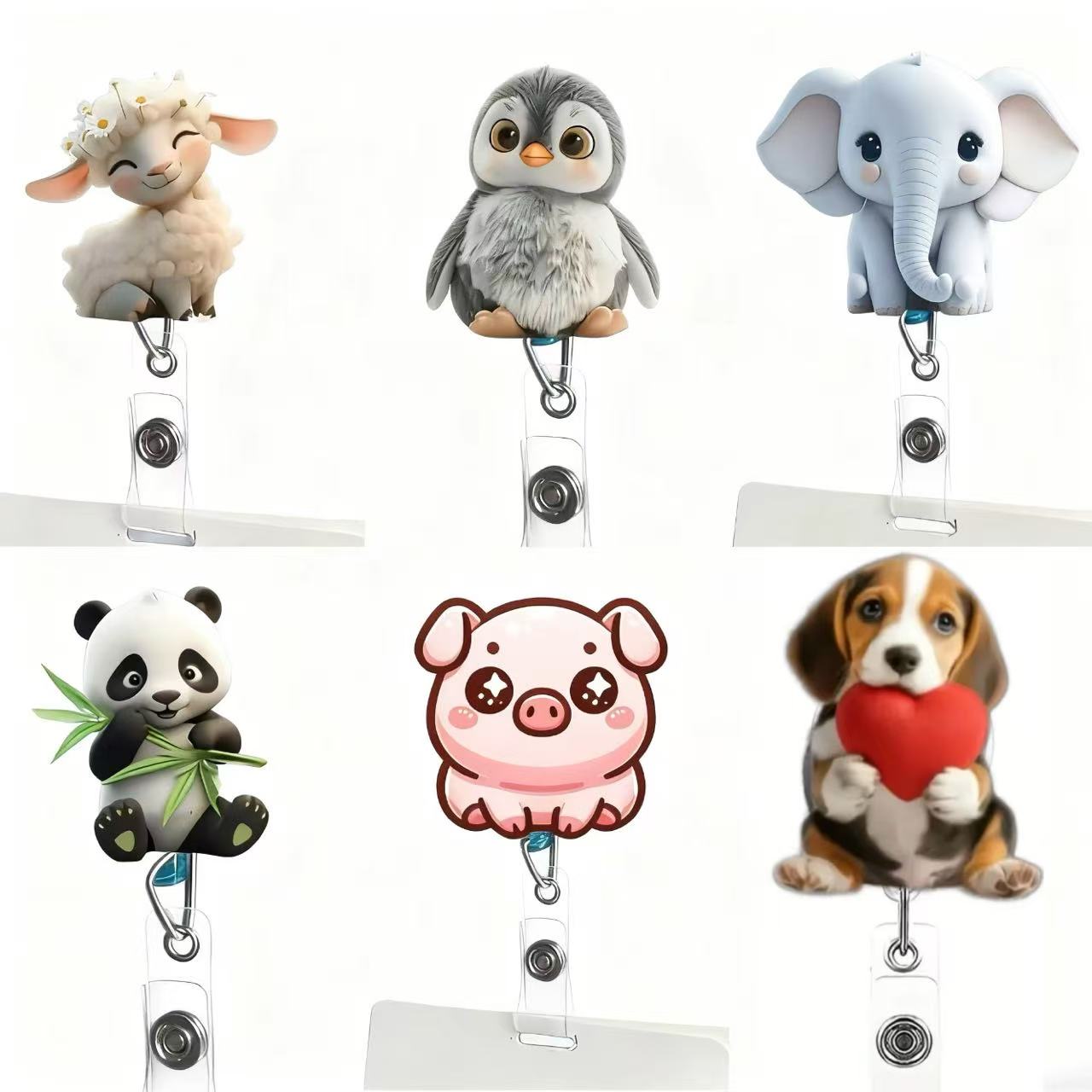 School Supplies - 1 Buah Reel Badge Retractable Bentuk