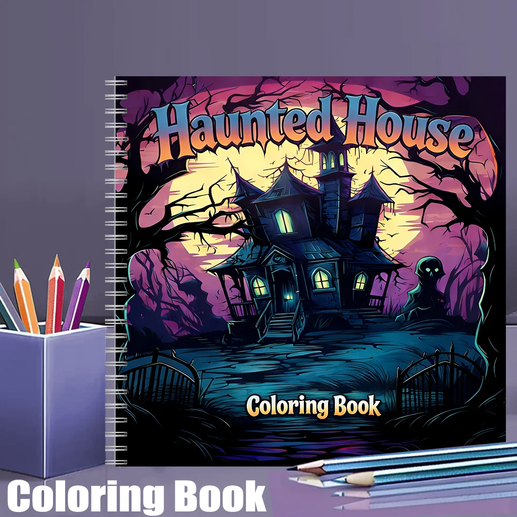 School Supplies - Buku Mewarnai Rumah Hantu untuk Dewasa,