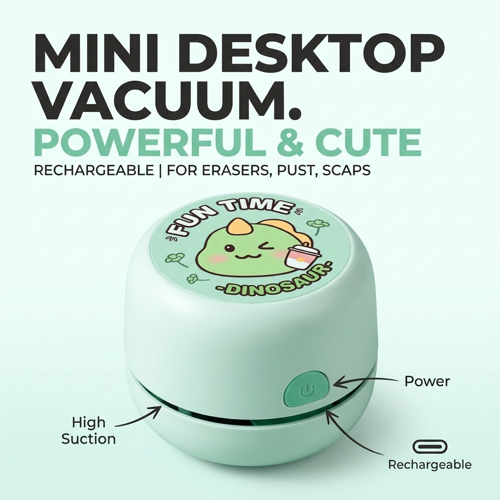 Mini Desktop Vacuum Cleaner For Eraser Dust - Penyedot Debu Meja Mini Isi Ulang