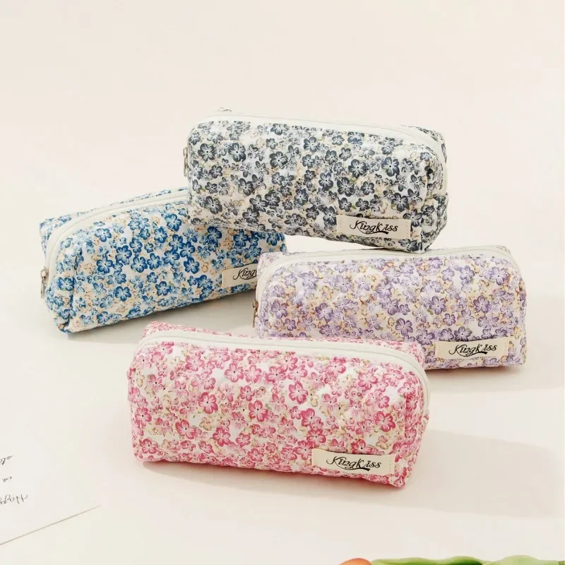 Aesthetic Large Pencil Case Pouch - 1 buah tempat pensil motif bunga