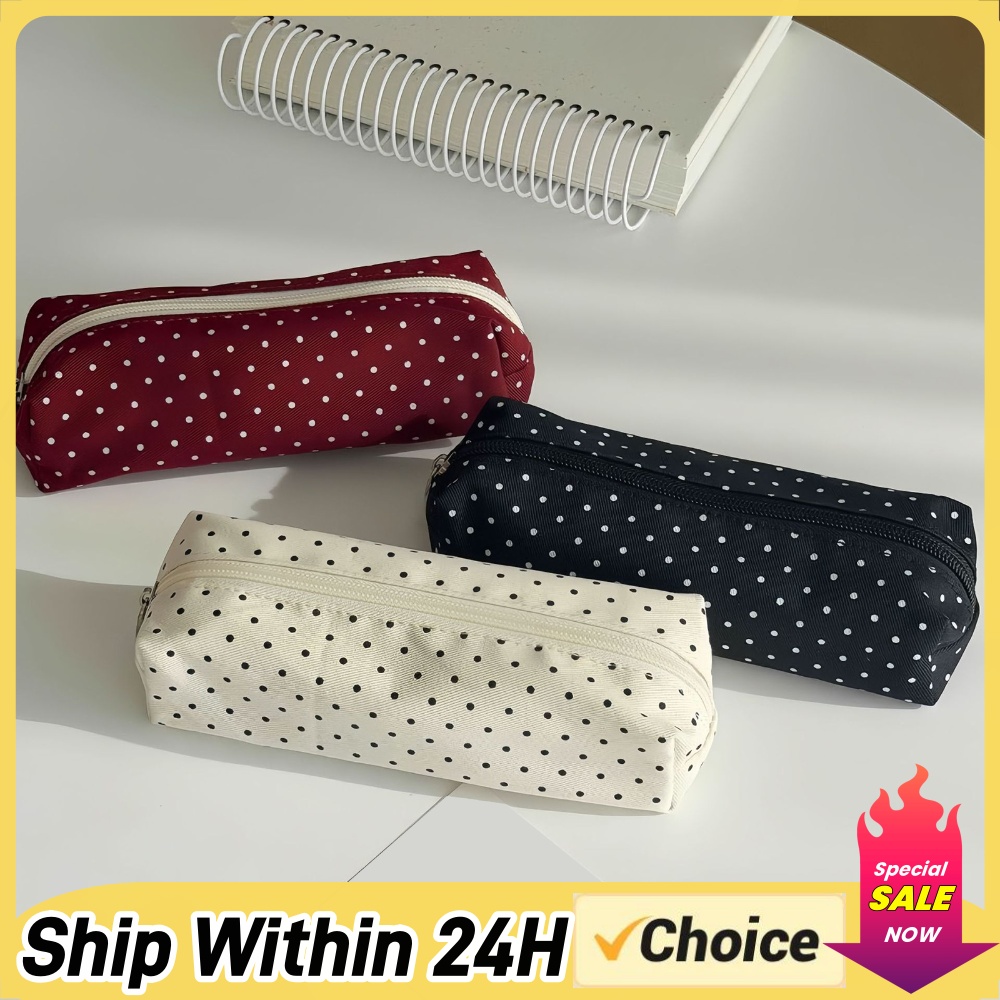 Kotak Pensil Polka Dot Lucu, K - Aesthetic Large Pencil Case Pouch ulasan dan harga