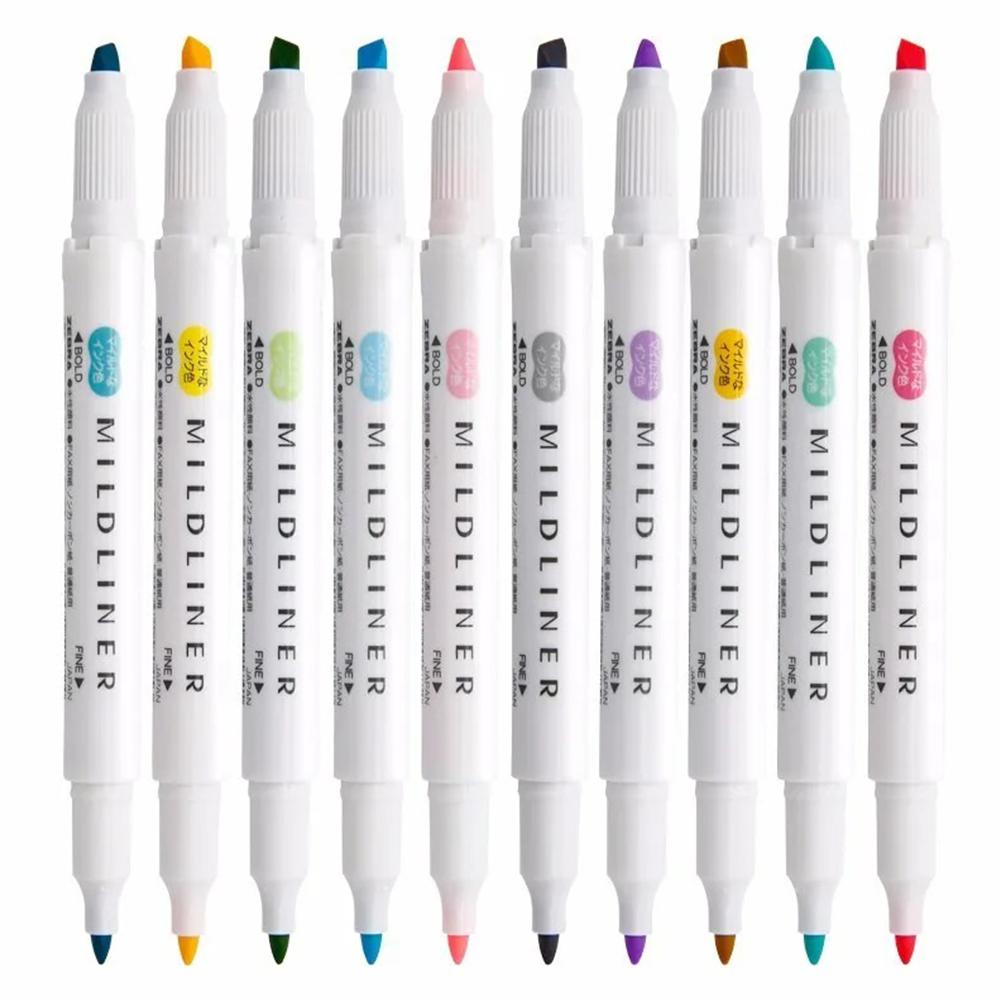 Set Highlander 35 warna ZEBRA  - Pastel Highlighter Set Double Ended ulasan dan harga