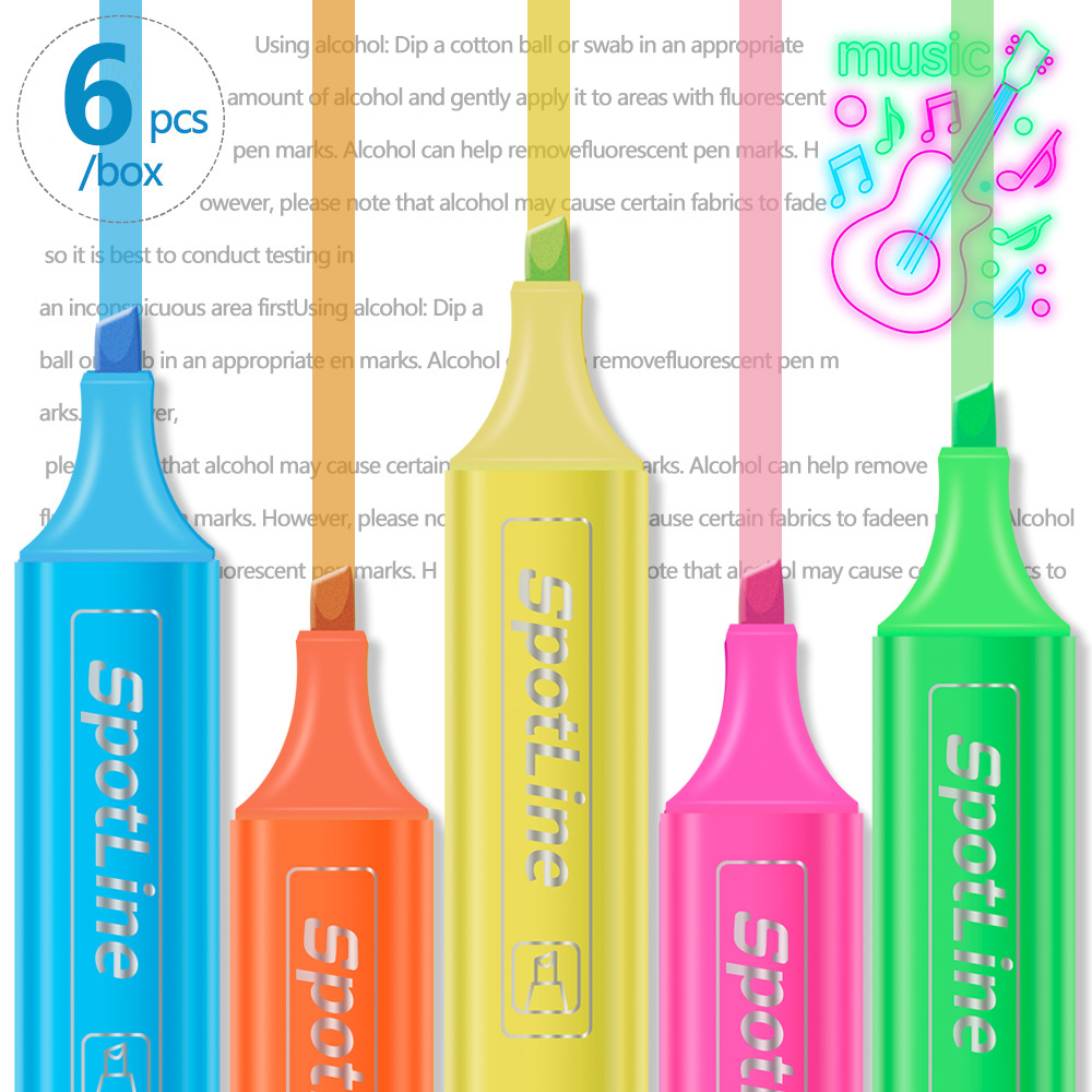 4/6 buah/set Pastel Flat kepal - Pastel Highlighter Set Double Ended ulasan dan harga