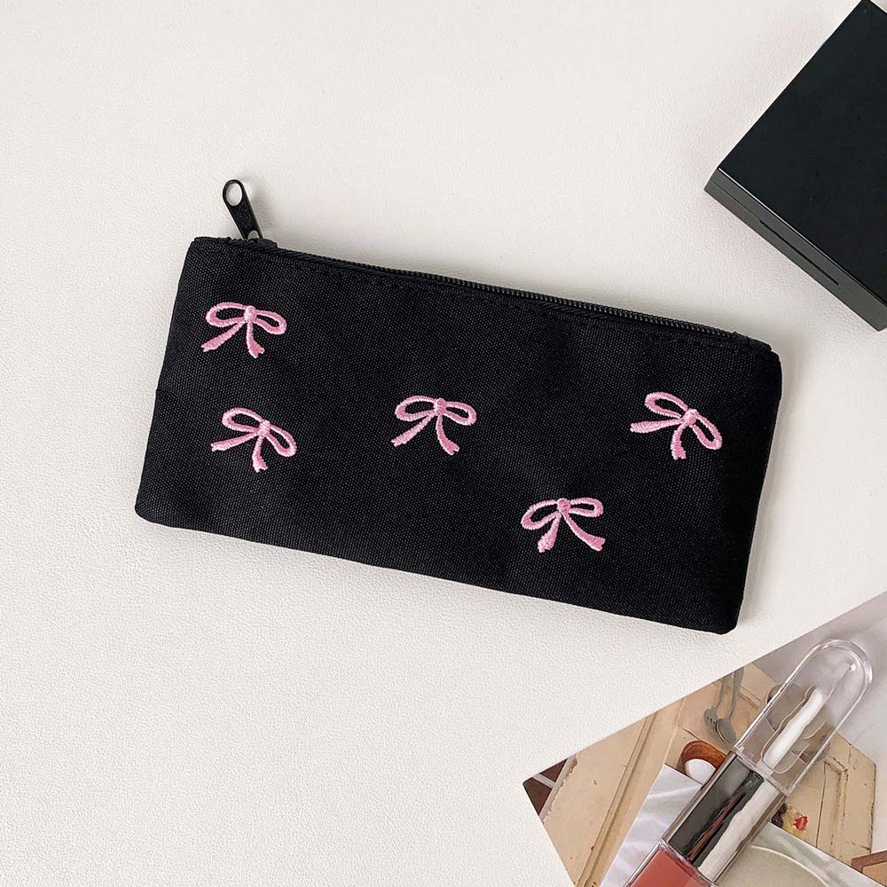 Tas Alat Tulis Bowknot Bow Kap - Aesthetic Large Pencil Case Pouch ulasan dan harga