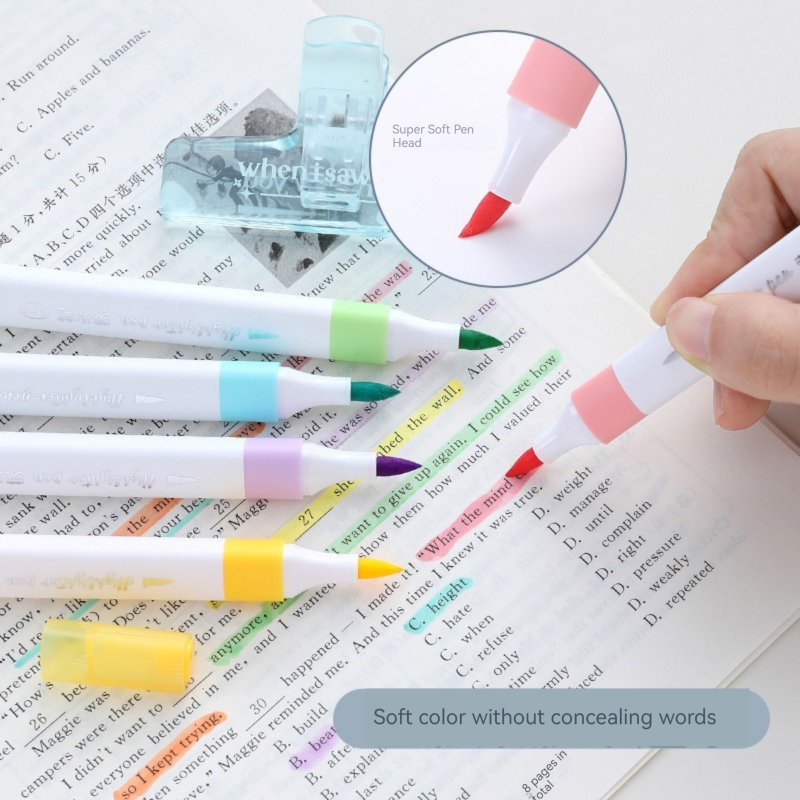 Set pena Highlighter warna Pas - Pastel Highlighter Set Double Ended ulasan dan harga