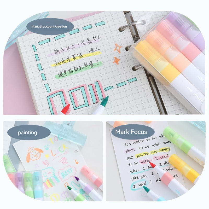 Set pena Highlighter warna Pas - Pastel Highlighter Set Double Ended ulasan dan harga