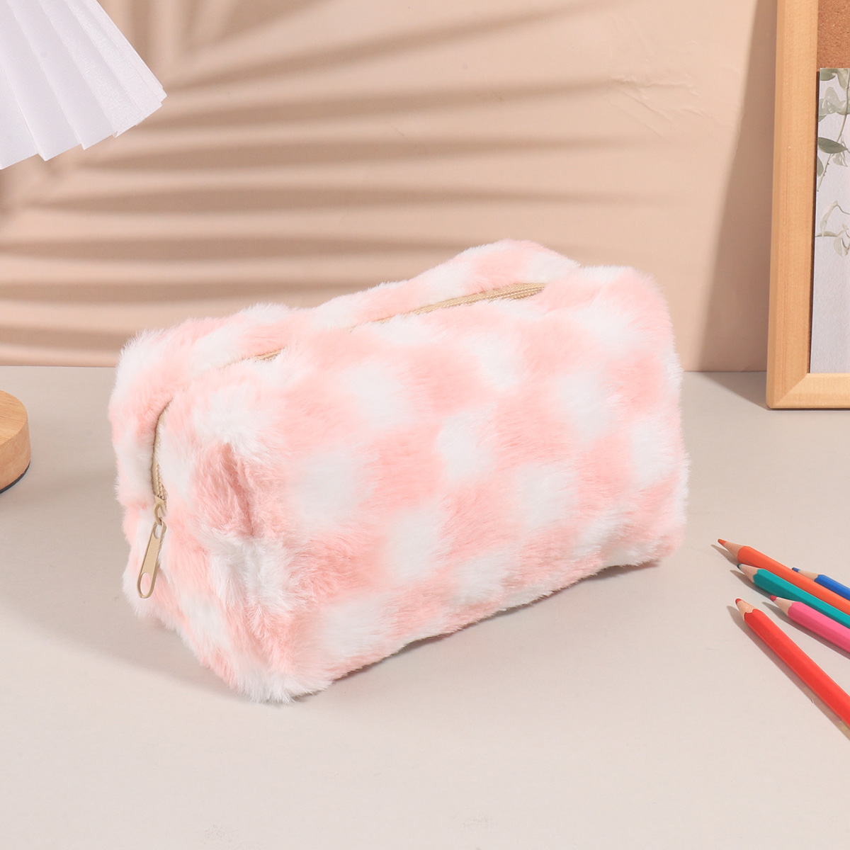 Kotak Pensil Kotak-kotak Korea - Aesthetic Large Pencil Case Pouch ulasan dan harga