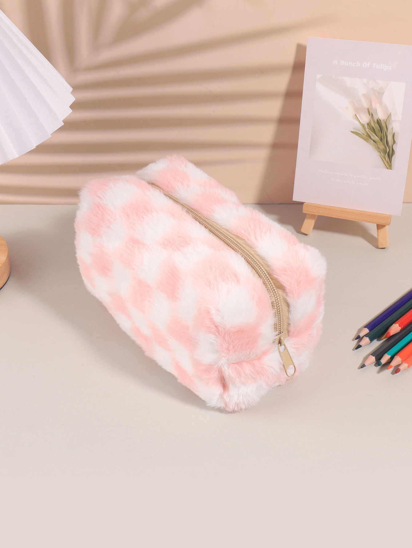 Kotak Pensil Kotak-kotak Korea - Aesthetic Large Pencil Case Pouch ulasan dan harga