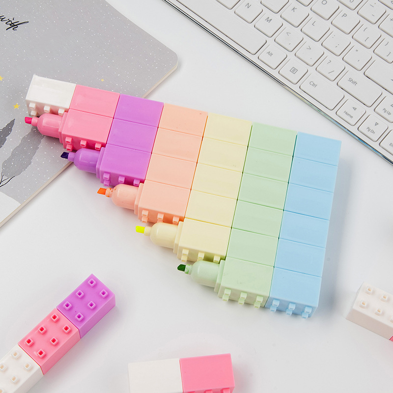6 Buah Warna Pastel Tubuh Blok - Pastel Highlighter Set Double Ended ulasan dan harga