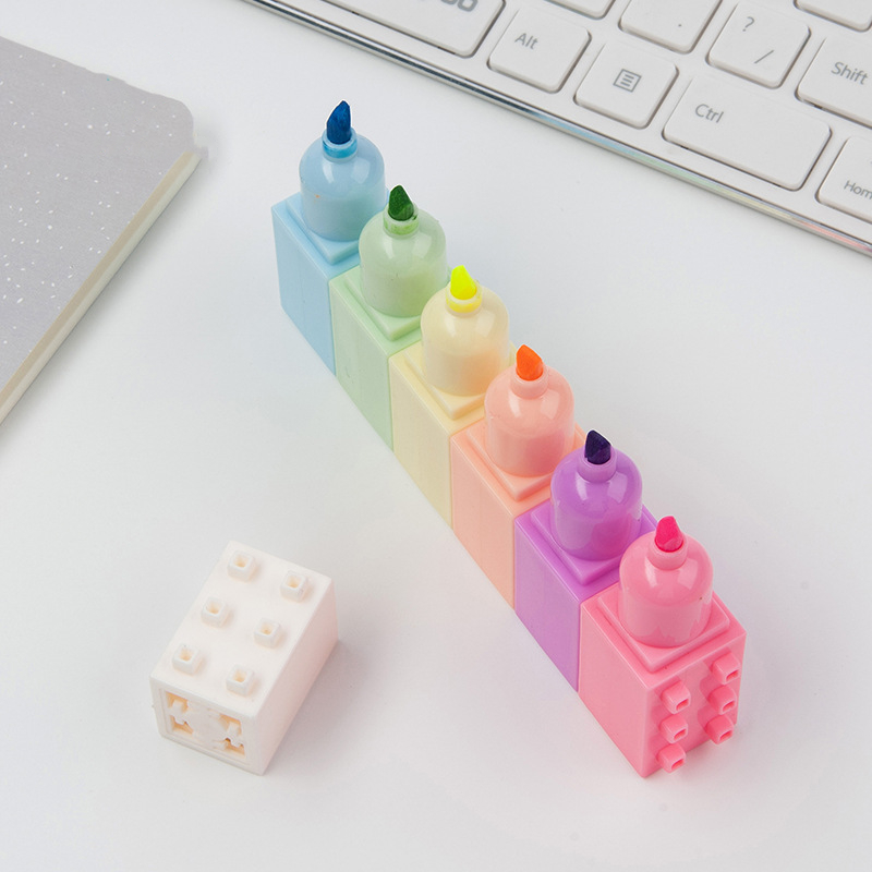 6 Buah Warna Pastel Tubuh Blok - Pastel Highlighter Set Double Ended ulasan dan harga
