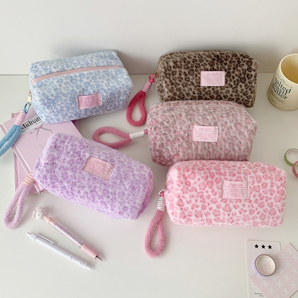 Tas Pena Motif Leopard dengan  - Aesthetic Large Pencil Case Pouch ulasan dan harga