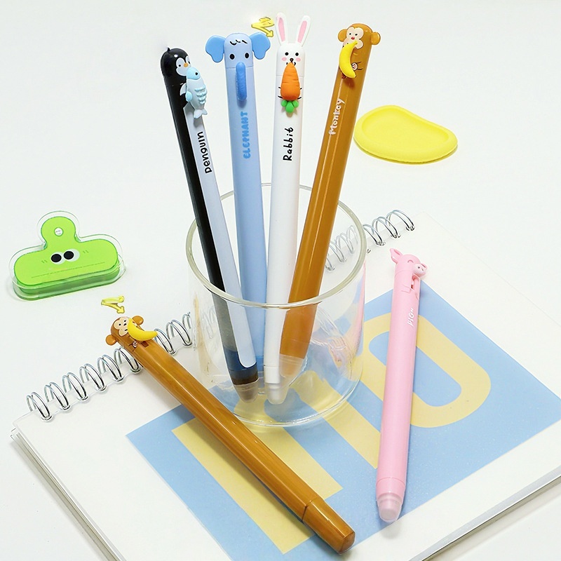 6 Paket Pulpen Gel Hewan Kartu - Retractable Eraser Pen Click ulasan dan harga