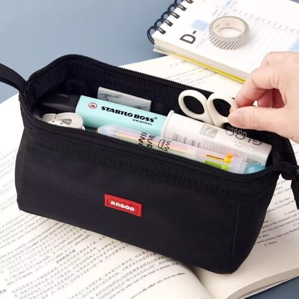 Kantong Pensil Kanvas Kain Oxf - Aesthetic Large Pencil Case Pouch ulasan dan harga