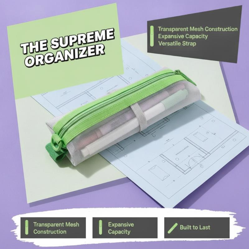 @*Kantong Pensil Jaring Transp - Clear Mesh Pencil Pouch For Exam ulasan dan harga