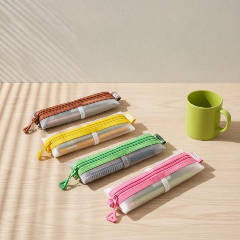 @*Kantong Pensil Jaring Transp - Clear Mesh Pencil Pouch For Exam ulasan dan harga