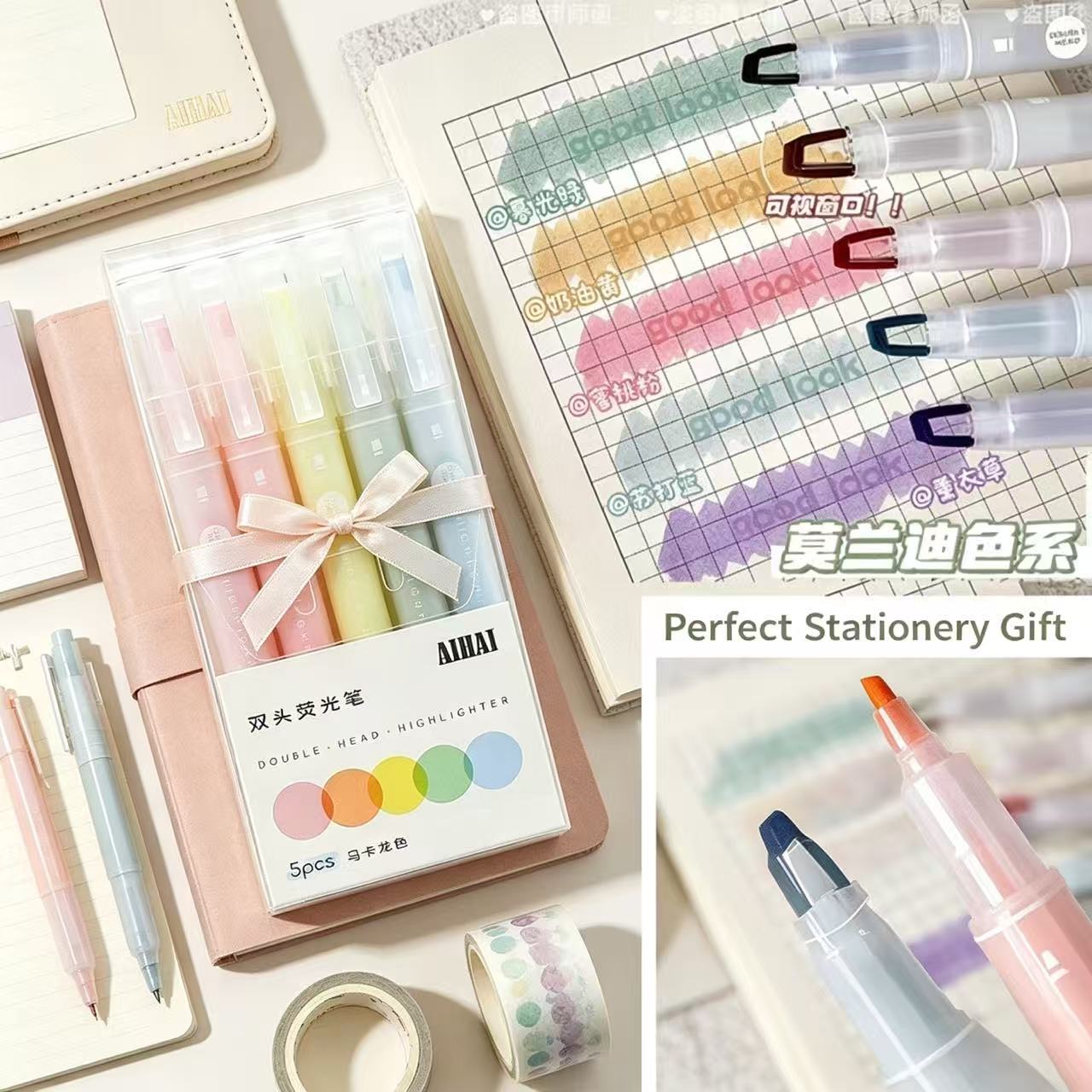 5-25 Warna/Set Pulpen Highligh - Pastel Highlighter Set Double Ended ulasan dan harga
