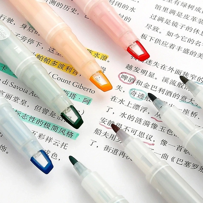 5-25 Warna/Set Pulpen Highligh - Pastel Highlighter Set Double Ended ulasan dan harga