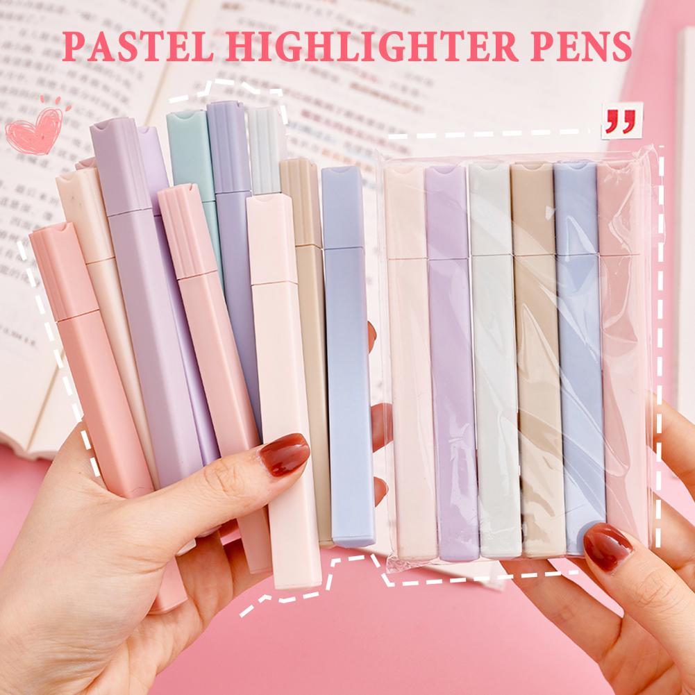 Spidol Warna-warni 6pcs Set Pe - Pastel Highlighter Set Double Ended ulasan dan harga